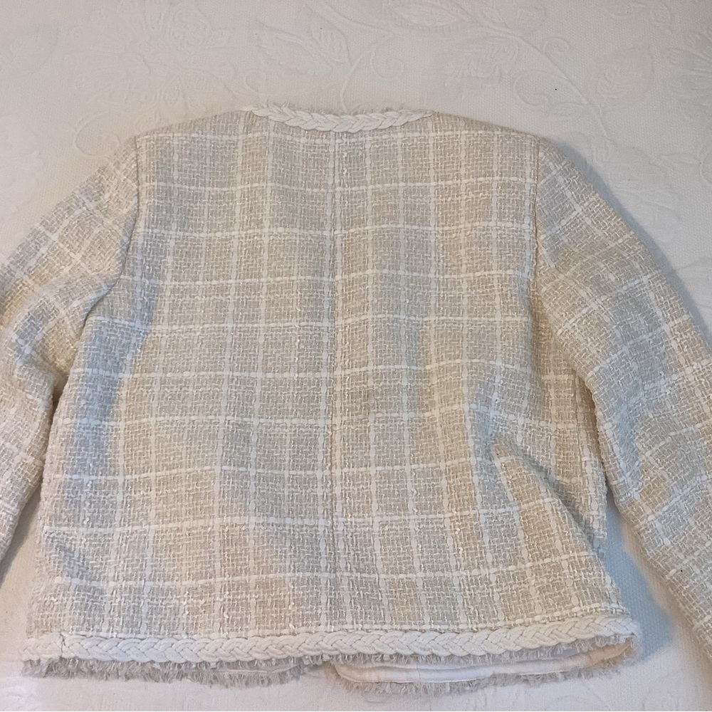 Ann Taylor Cream Tweed Blazer - Picture 3 of 5